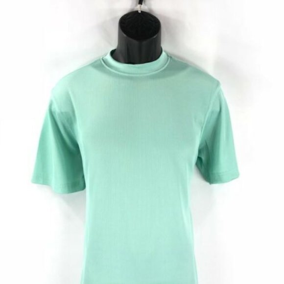 🎉HP🎉 LOG-IN UOMO Dressy T-Shirt See Green for Men Crew Neck Ribbed - Picture 1 of 5